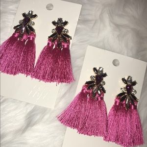 Pink tassel  earrings